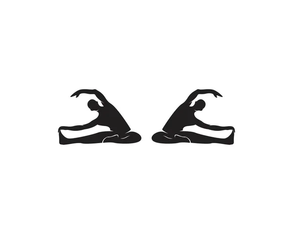 Athletisch Yoga Logo Vektor Silhouette — Stockvektor