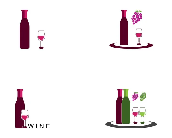 Wine Icon Logo Template Vector — Stock Vector