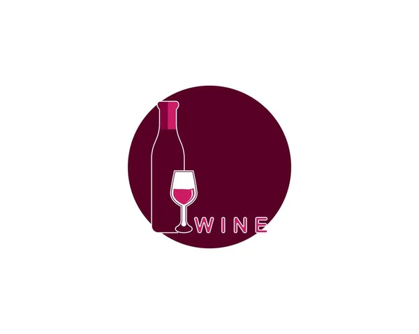 Modèle Logo Icône Vin Vecteur — Image vectorielle