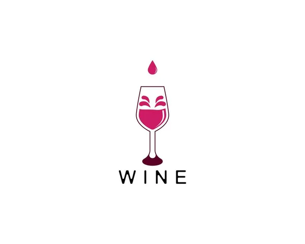 Icono Vino Logo Plantilla Vector — Archivo Imágenes Vectoriales