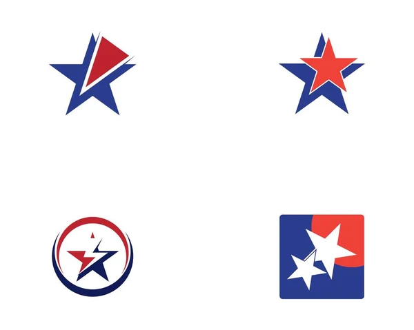 Stelle Icona Set Logo Modello — Vettoriale Stock