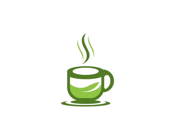 Vorlage Für Grüne Teetasse Logo — Stockvektor