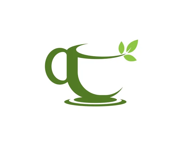 Vorlage Für Grüne Teetasse Logo — Stockvektor