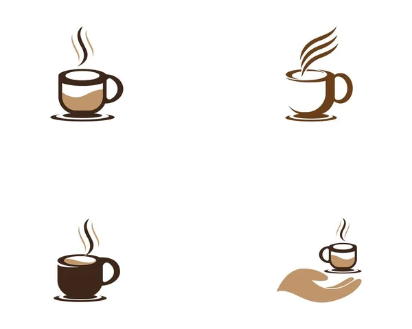 Copo Café Ícone Logotipo Modelo — Vetor de Stock