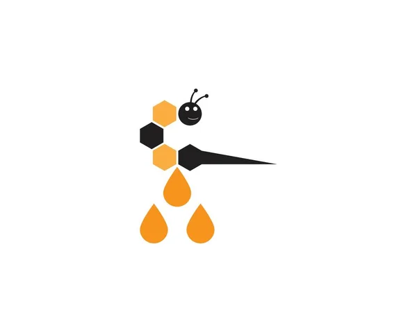 Bijen Pictogram Logo Template — Stockvector