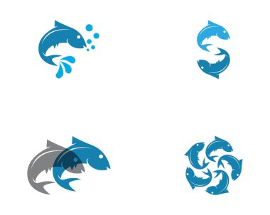 Balık simgesi logo şablonu vektörü