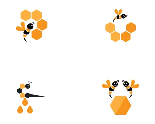 Шаблон Логотипа Пчелы — стоковый вектор