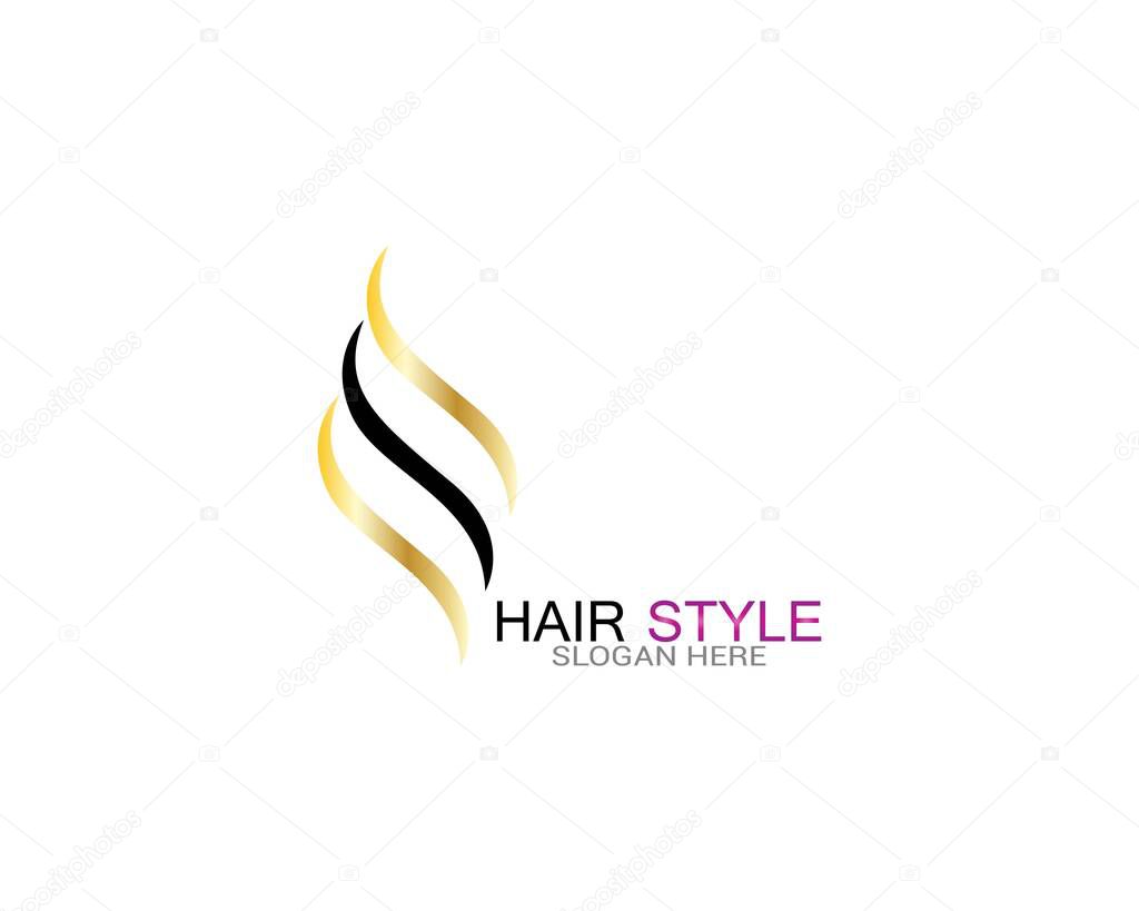 Hair style icon logo template