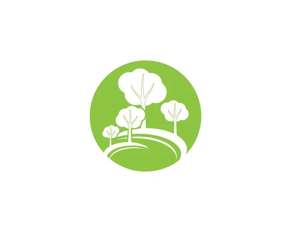 Árvores Ícone Logotipo Modelo —  Vetores de Stock