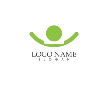 İnsan karakter logo tasarım vektörü