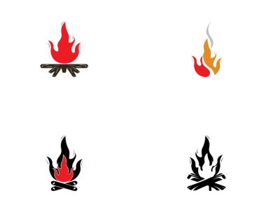 Şenlik ateşi logo tasarımı vektör şablonu çizimi 