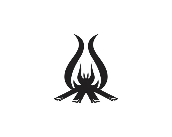 Bonfire Logotipo Design Vetor Modelo Ilustração —  Vetores de Stock