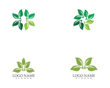 Yeşil yapraklı doğa logosu