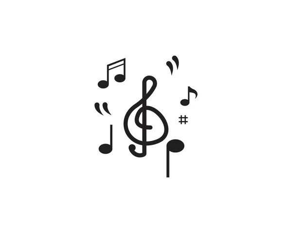 Design Logotipo Nota Música Criativa — Vetor de Stock
