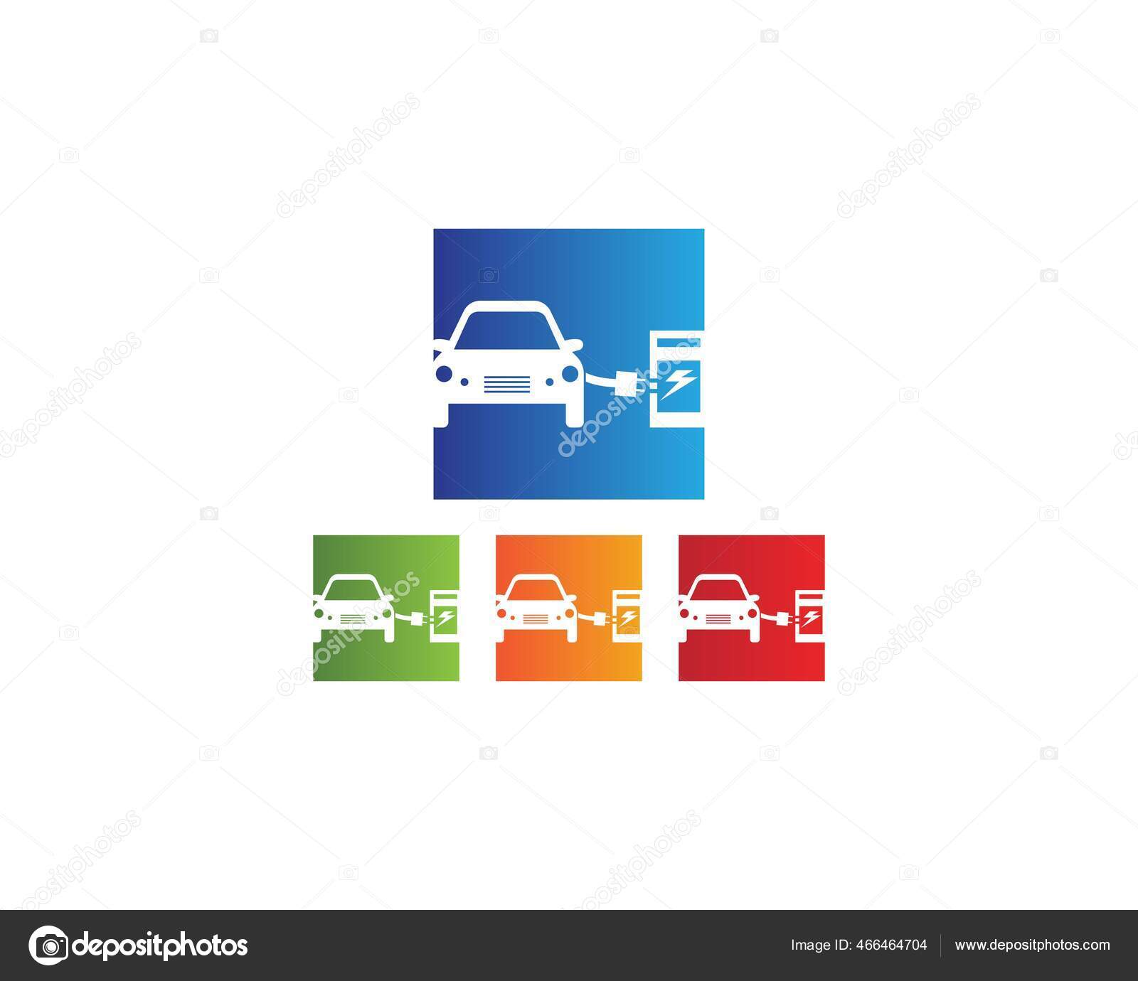 Electric Car Logo Design Vector Stock Vector Image By C Findri 466464704