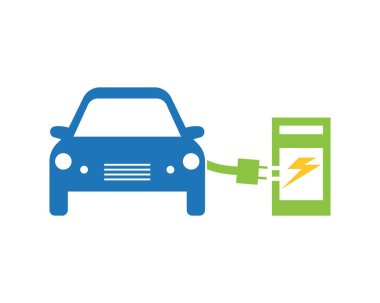 Elektrikli araba logosu tasarım vektörü