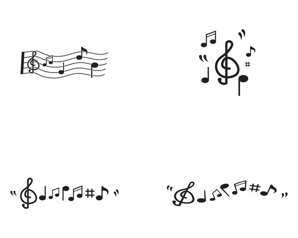 Nota Modello Icona Musica — Vettoriale Stock