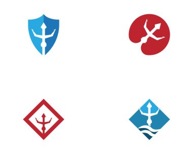 Trident logo şablon vektörü