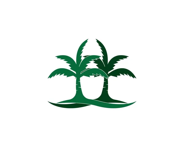 Palmiye Ağacı Plajı Tatil Logo Taşıyıcısı — Stok Vektör