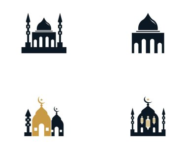 Cami camii simgesi vektör tasarımı illüstrasyonu