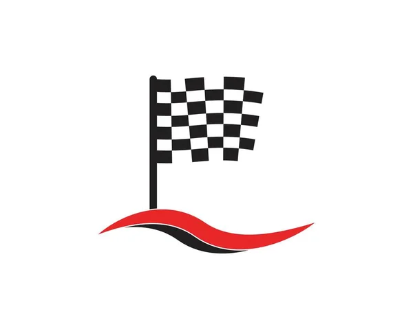 Bandera Carrera Logo Vector Ilustración — Vector de stock