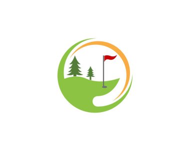 Golf alanı simgesi logo vektörü
