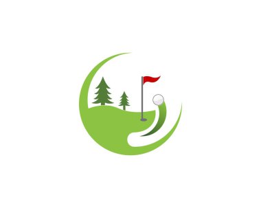 Golf alanı simgesi logo vektörü