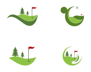 Golf alanı simgesi logo vektörü