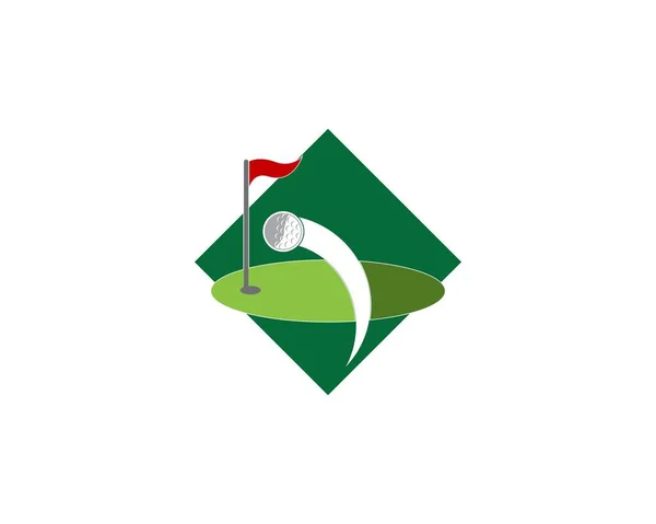 Campo Golfe Ícone Logotipo Vetor —  Vetores de Stock