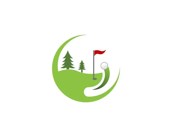 Campo Golfe Ícone Logotipo Vetor — Vetor de Stock
