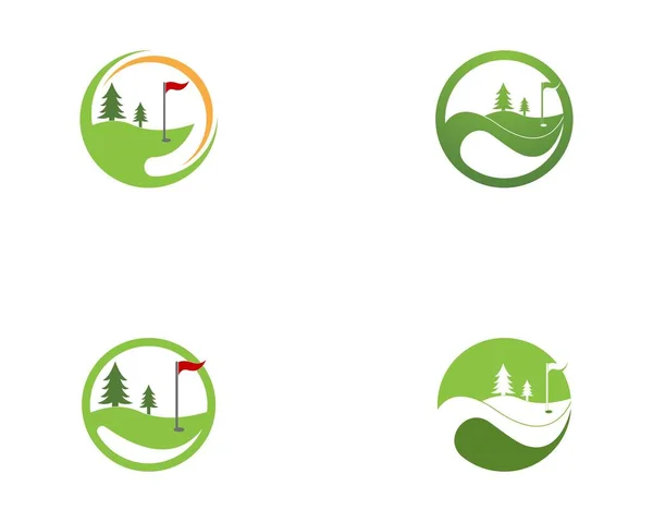 Golf Field Icon Logo Vector — Stock Vector