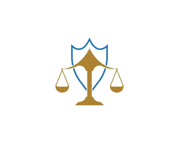 Advocatenkantoor Justitie Icoon Logo Ontwerp Vector — Stockvector