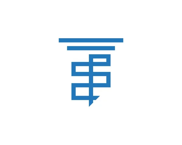 Pillar Icon Logo Design Vector Template — Stock Vector