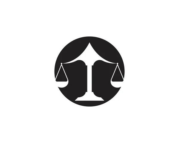 Advocatenkantoor Justitie Icoon Logo Ontwerp Vector — Stockvector