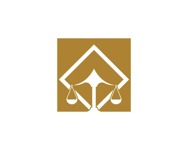 Advocatenkantoor Justitie Icoon Logo Ontwerp Vector — Stockvector