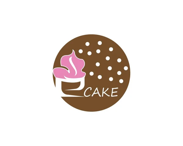 Pastel Icono Logo Diseño Vector — Archivo Imágenes Vectoriales