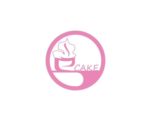 Cake Pictogram Logo Ontwerp Vector — Stockvector