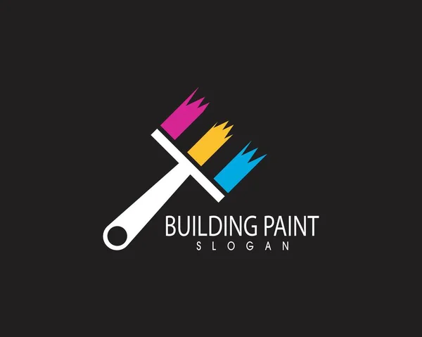 Building Paint Logo Template Vector — Vector de stock