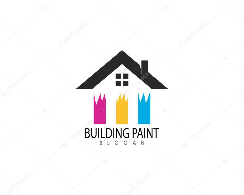 Building paint  logo template vector