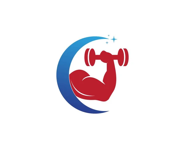Gym Fitness Ikon Logo Vektor Illustration — Stock vektor