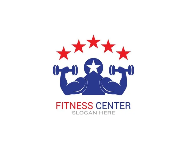 Gym Fitness Icon Logo Vector Illustration — Stock Vector
