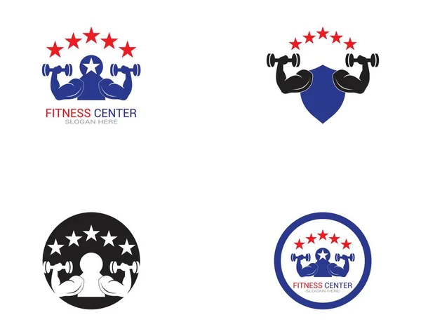 Gimnasio Fitness Deporte Logo Vector Ilustración — Archivo Imágenes Vectoriales