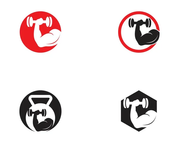 Palestra Fitness Sport Logo Vettore Illustrazione — Vettoriale Stock
