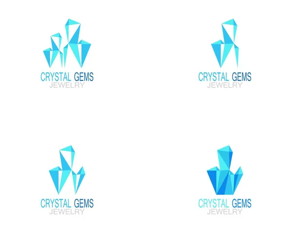 Kristallsteine Schmuck Logo Vektor — Stockvektor