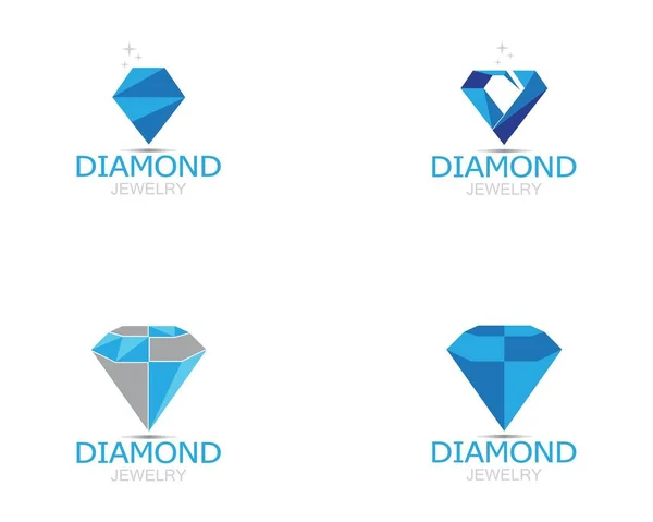 Azul Diamante Joyas Logo Vector — Vector de stock