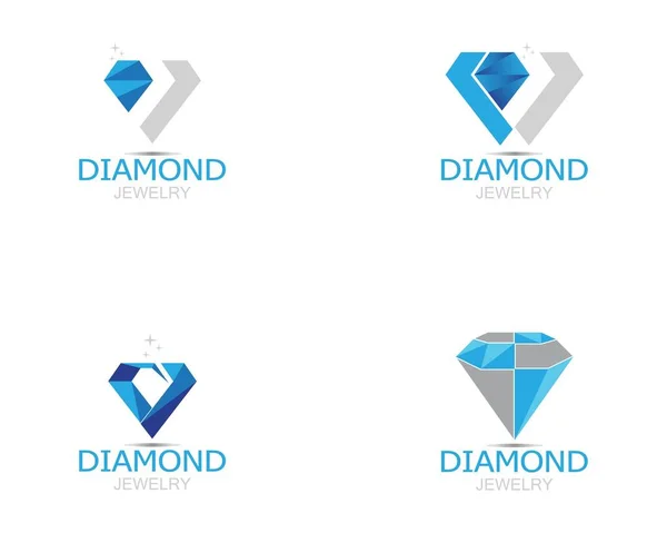Blauer Diamant Schmuck Logo Vektor — Stockvektor