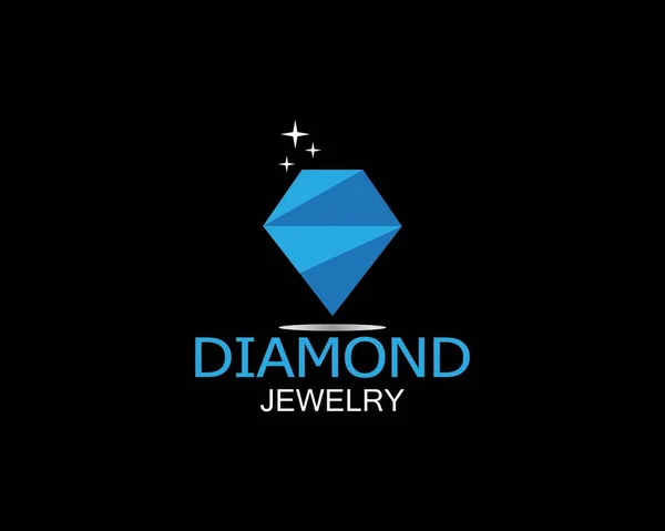 Blauwe Diamant Sieraden Logo Vector — Stockvector