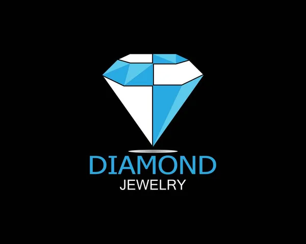 Blauwe Diamant Sieraden Logo Vector — Stockvector