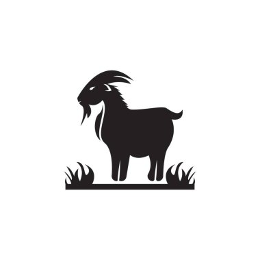 Keçi logo vektör şablonu çizimi