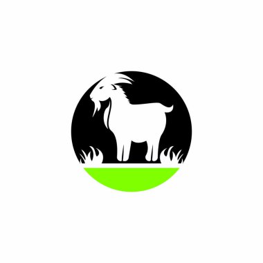 Keçi logo vektör şablonu çizimi